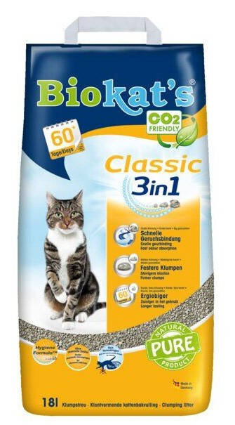 

Biokat's Classic 3in1 18 л - наполнитель из глины