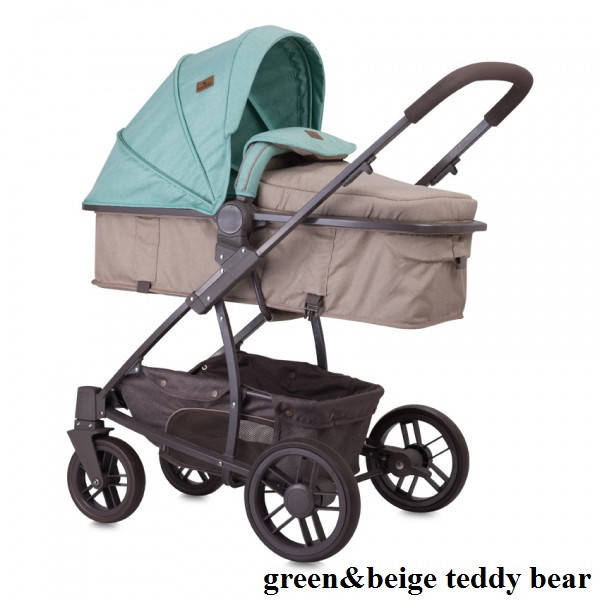 

Коляска-трансформер Lorelli S-500 SET с автокреслом (green/beige teddy bear)