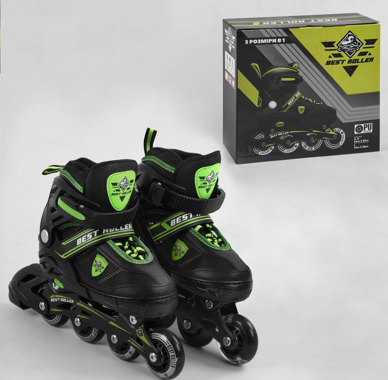 

Ролики 30039-L Best Roller размер 39-42 зеленый 05397, Зелёный