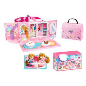 

Домик QL051 (12шт) чемодан- гардероб, 26см, кукла 11см, фигурка, в кор-ке, 47-32-13см