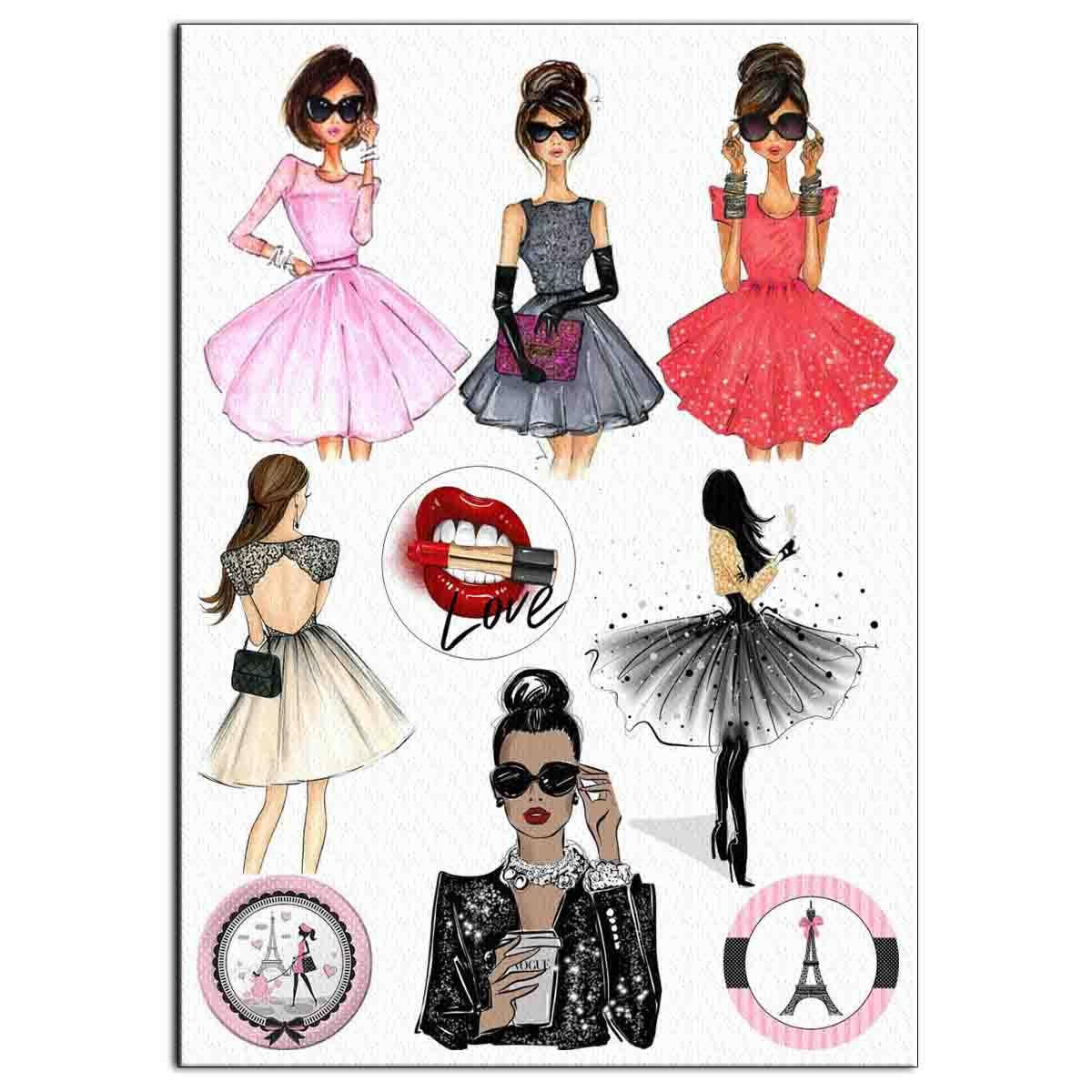

Fashion девушки 12 см вафельная картинка
