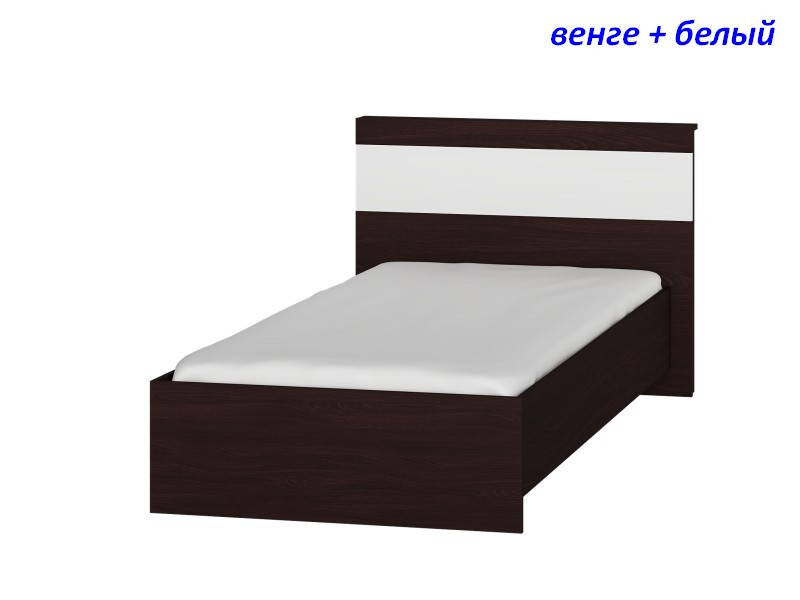 

Односпальная кровать Соната-900 венге темный + белый