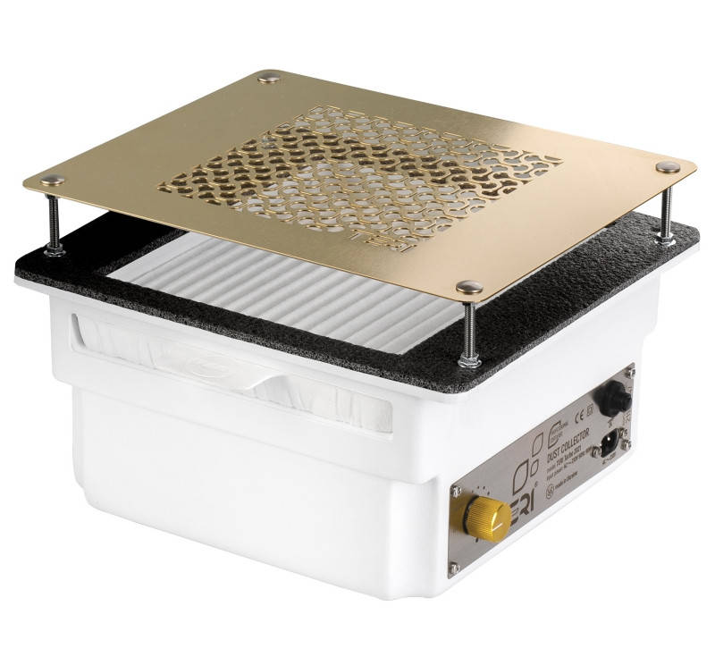 

Врезная маникюрная вытяжка с HEPA фильтром Teri Turbo белая (сетка золотая)