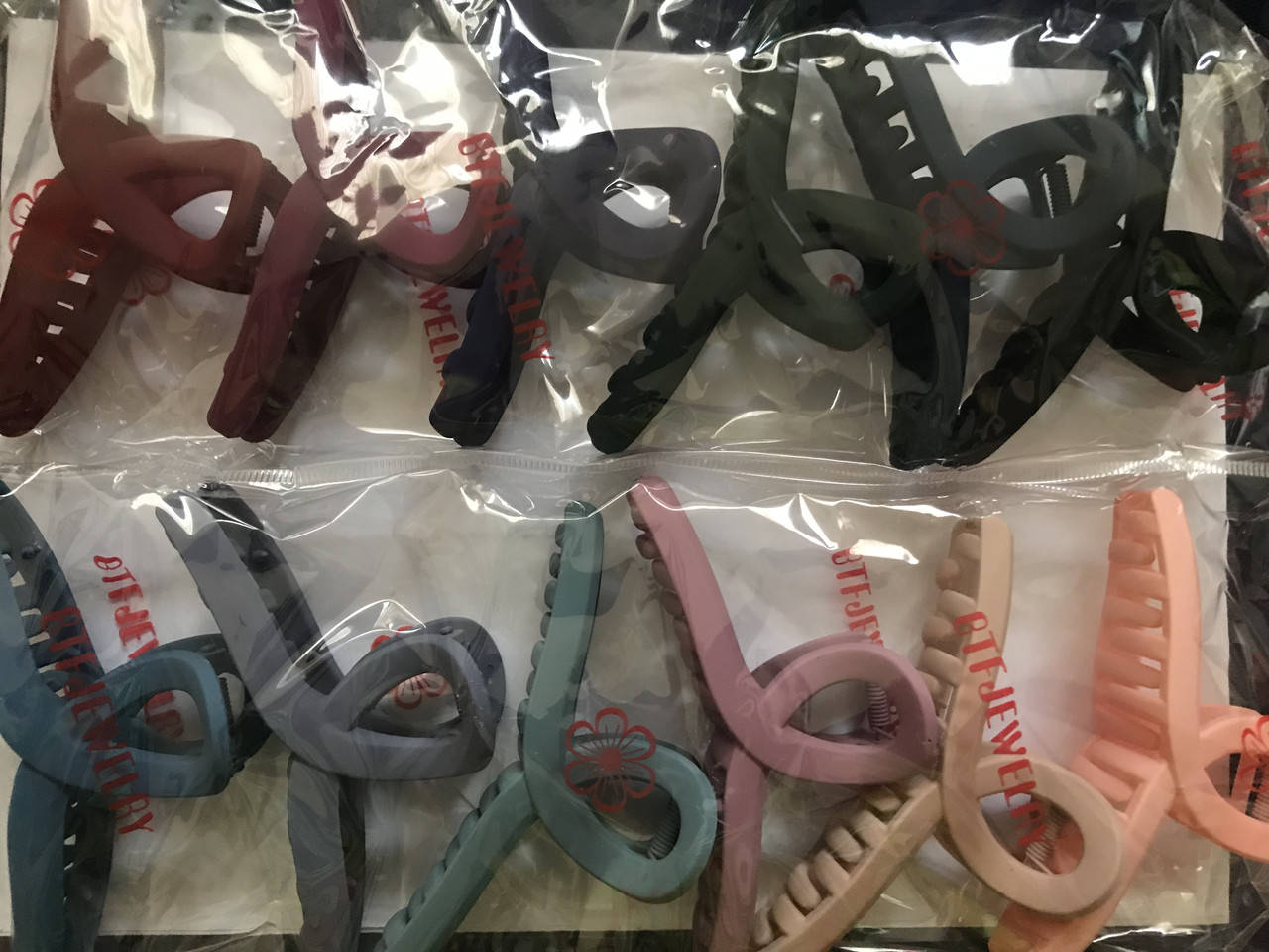 

Заколка для волос Краб, каучук, 11см, 6 шт в упаковке, 3724061, Разные цвета