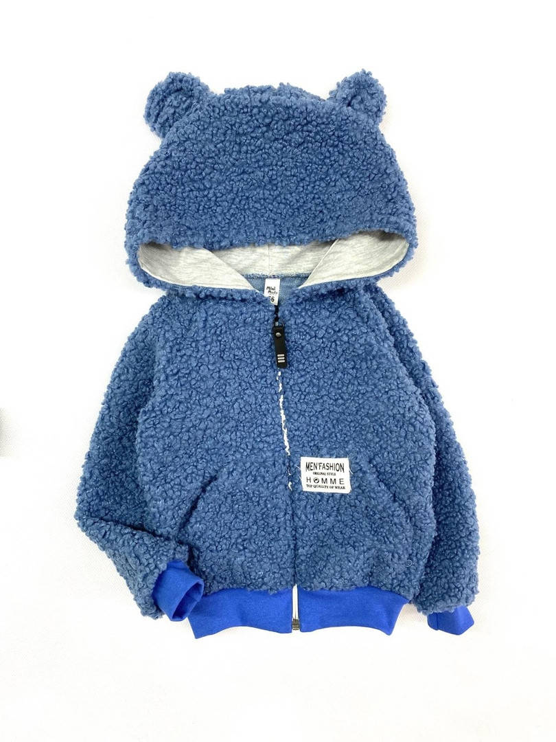 

Кофта детская на молнии, с ушками, барашек, капюшон, от 86 до 128 см роста