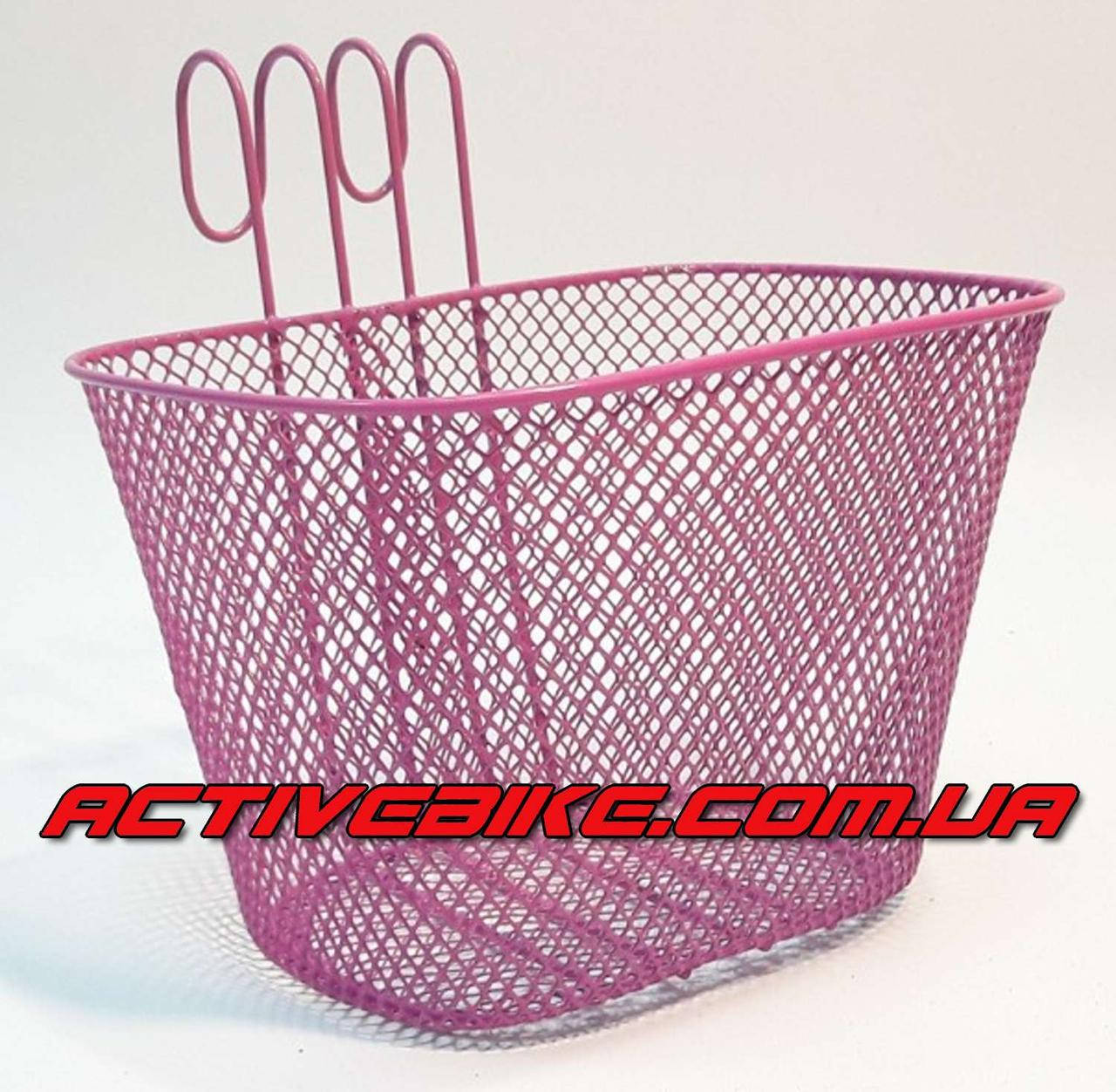 

Корзина для детского велосипеда металлическая, розовая.