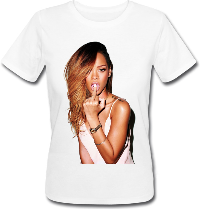 

Женская футболка Rihanna (белая) M, Белый