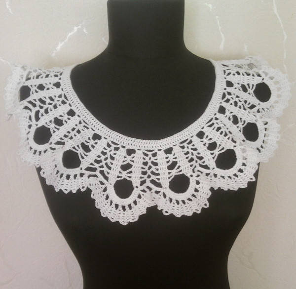 

Ажурный вязаный воротничок Брюгге-1