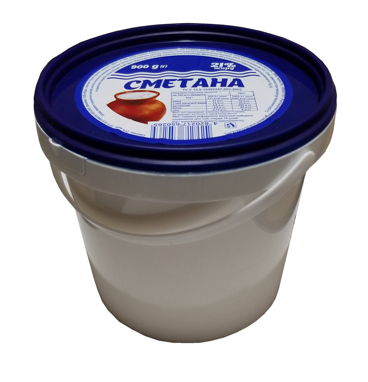 

Сметана 21% 900 г ведро (6 шт./ящ.)
