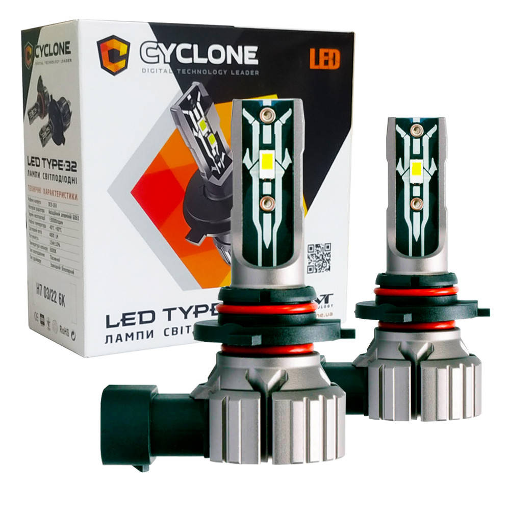 

Лампа светодиодная для фар CYCLONE LED HB4 6000K 4800LM TYPE 32 2 шт комплект