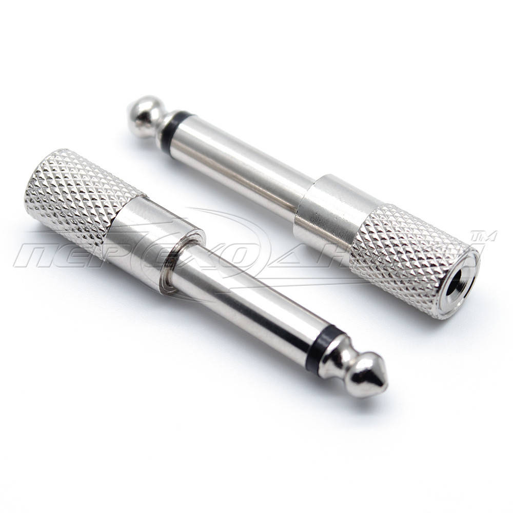 

Переходник штекер 6.3 мм моно - гнездо 3.5 мм моно (металл)