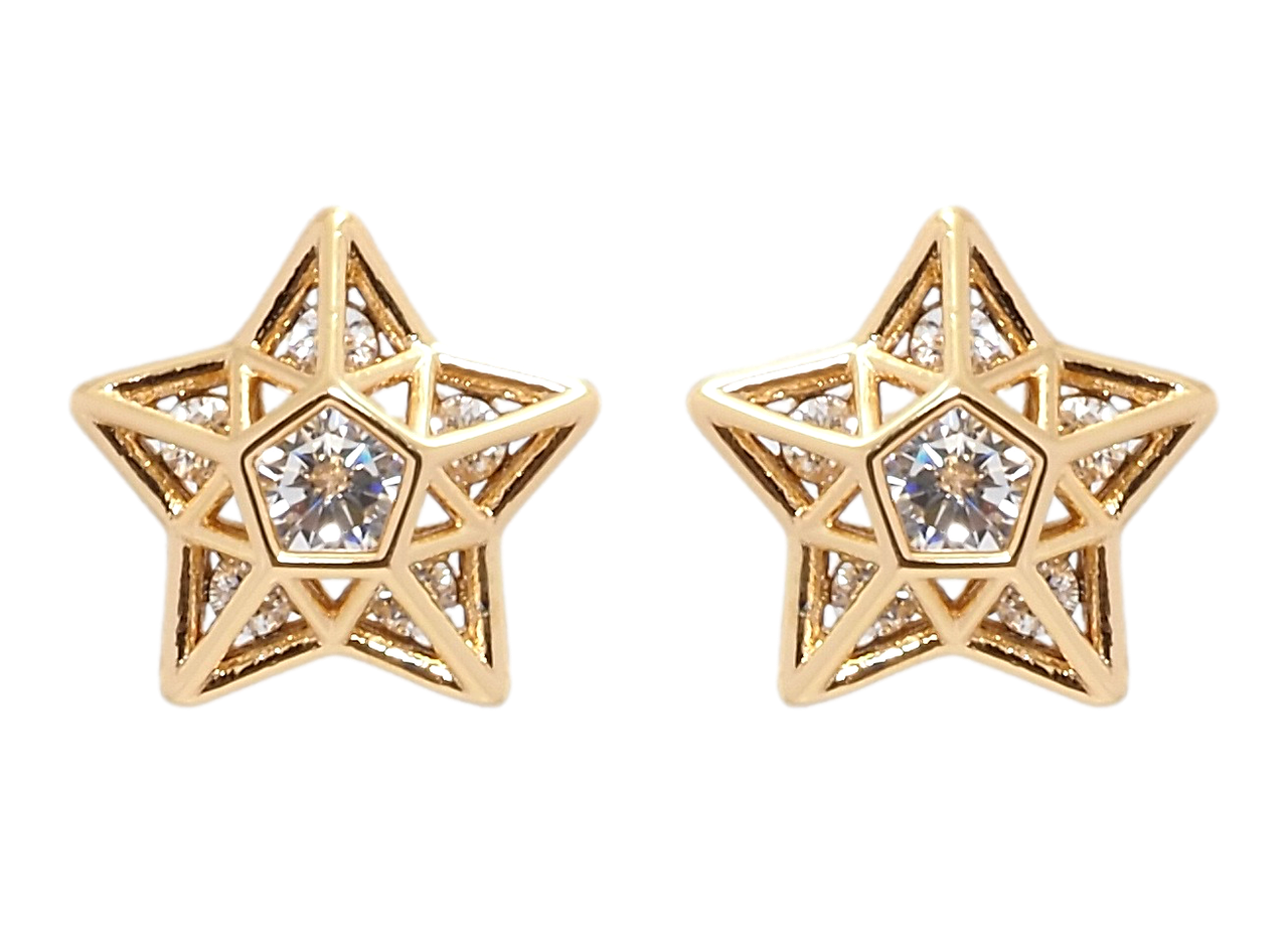 

Серьги XP Позолота 18К гвоздики (пусеты) "Звезды с фианитами"