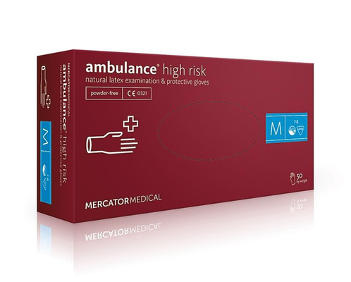 

Перчатки AMBULANCE PF размер S (6-7) латексные повышенной прочности (25 пар уп), Синий