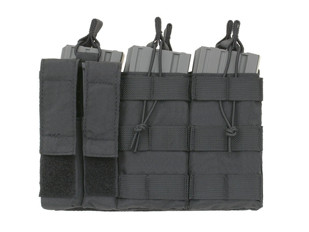 

Triple 5.56 Mag/Pistol Pouch Panel (5 plus 2) - Black