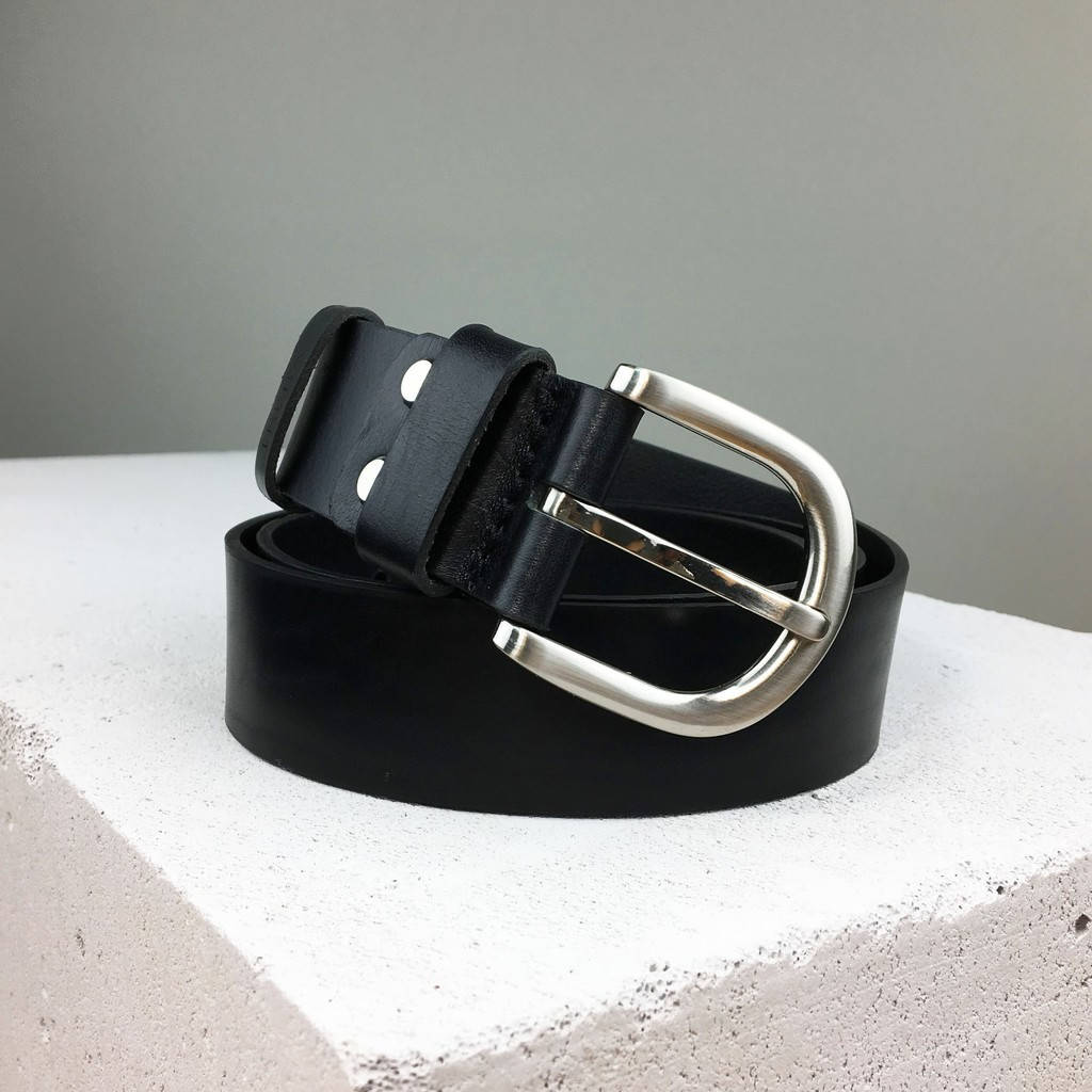 

Кожаный ремень 4см TREBA Черный 94-100