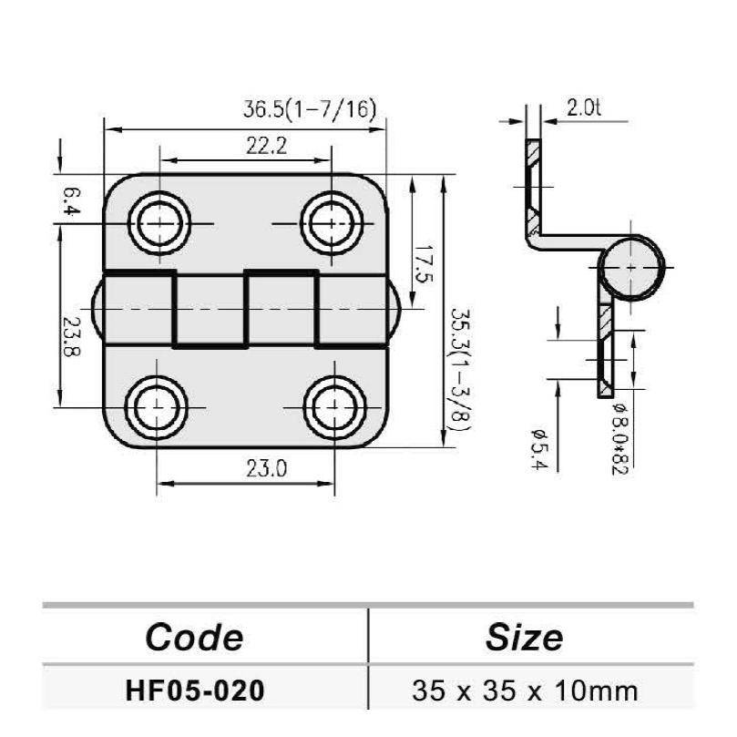 

Петля Offset 35x35x10mm HF05-020