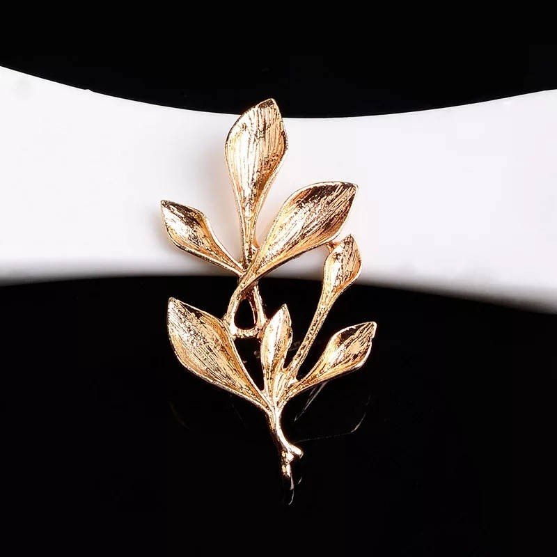 

Ветка с листьями для украшений, подвеска листочки металл цвет KC Gold 41*22 мм, Золотой