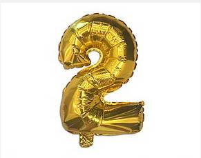 

Фольгована цифра золото "2" 35см Китай