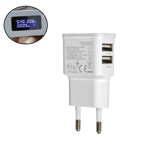 

USB сетевое зарядное устройство 2xUSB, 5В 2А, 104974