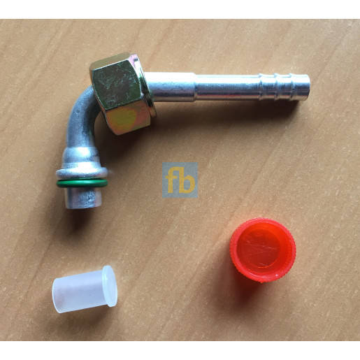 

Фитинг автокондиционера алюминиевый угловой 90° №6 8мм гайка 3/4