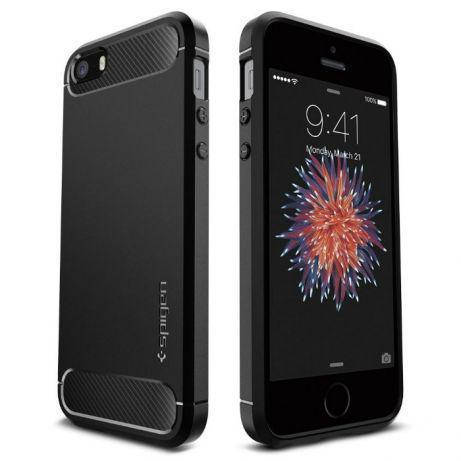 

Чехол Spigen Rugged Armor для iPhone 5/5S/SE Black (041CS20167), Черный
