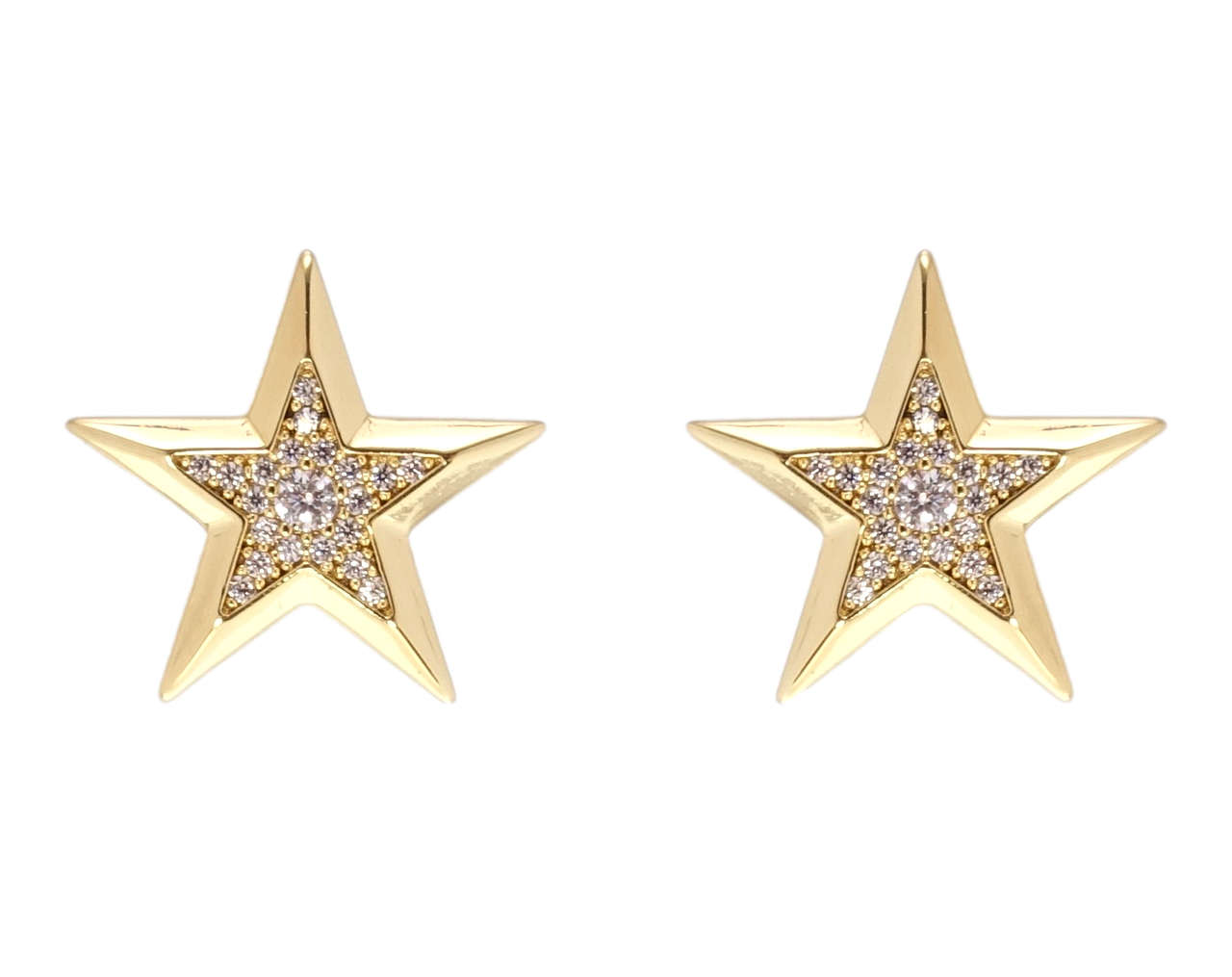 

Серьги Xuping QQMM Позолота 14K игла серебро 925 гвоздики (пусеты) "Звезды инкрустация цирконием"