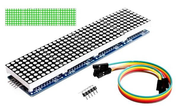 

Матричный модуль 8х8 на MAX7219 для Arduino, 4 в 1, зеленый