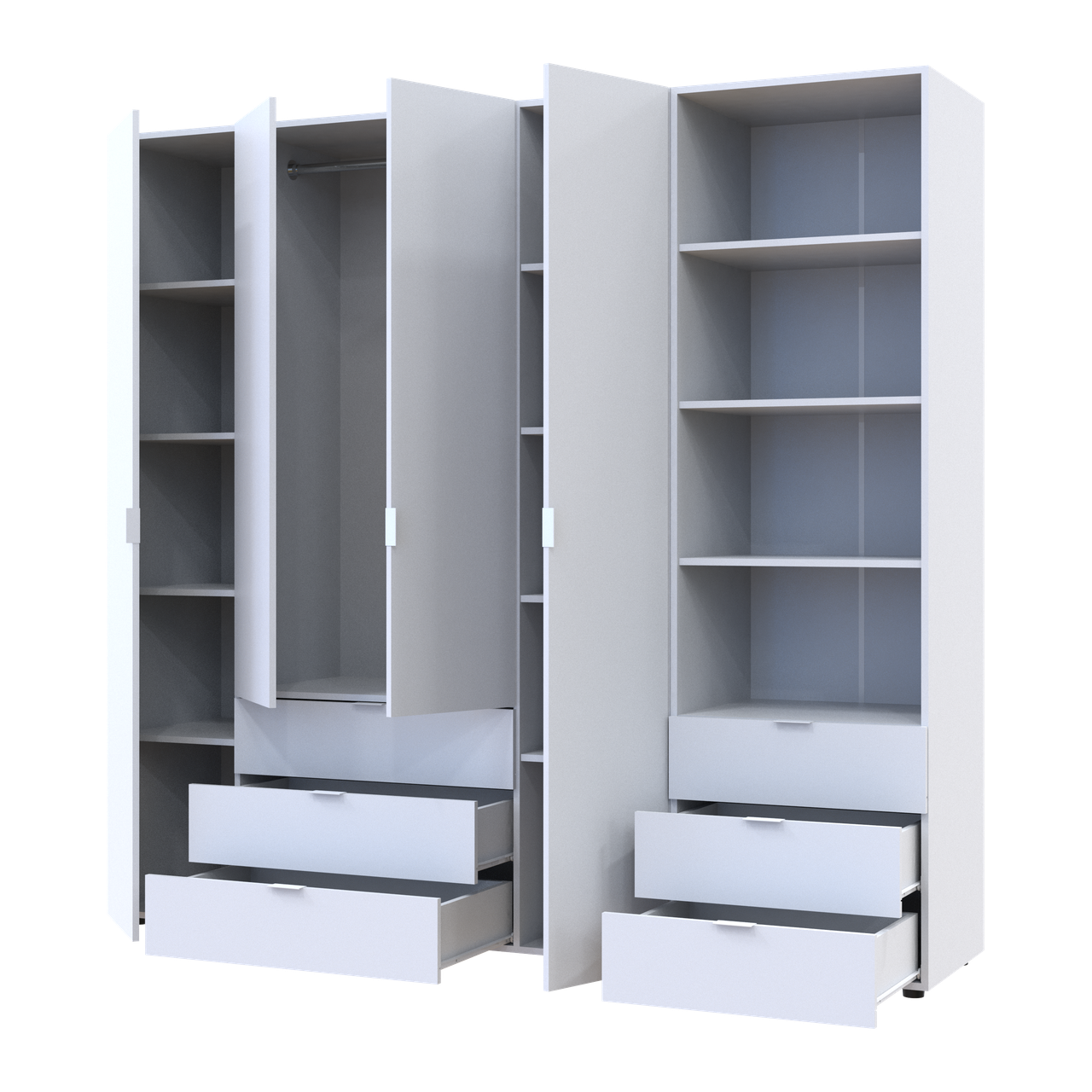 Шафа для одягу Doros Гелар Білий 4ДСП з пеналом 215х49.5х203.4 (42005164) 2