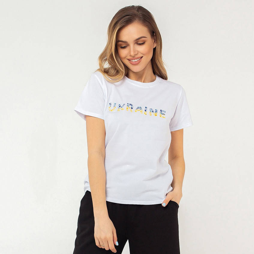 

Женская патриотическая футболка Украина, Белый