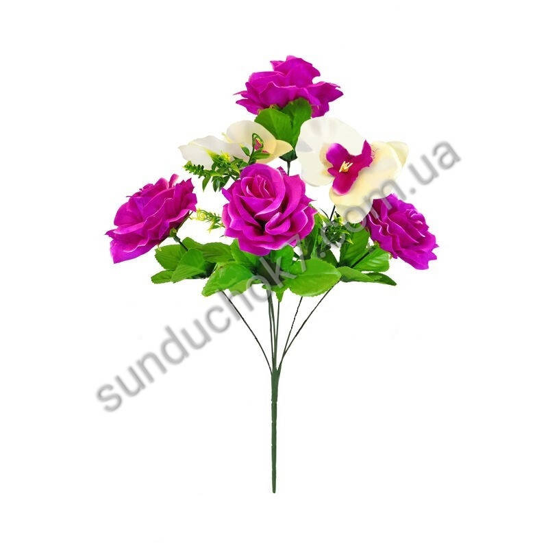 

Искусственные цветы для декора декоративный Букет Розы, 7 голов, 540 мм