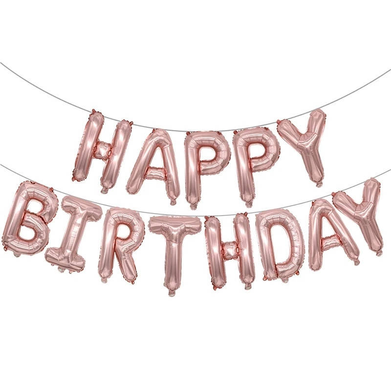 

Фольгированные буквы Happy Birthday КНР (38 см каждая буква) розовое золото