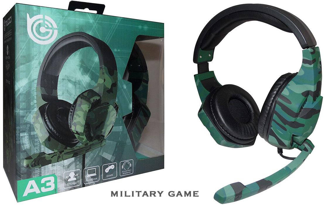 

Игровые наушники с микрофоном TUCCI A3 милитари (камуфляж), Зелёный