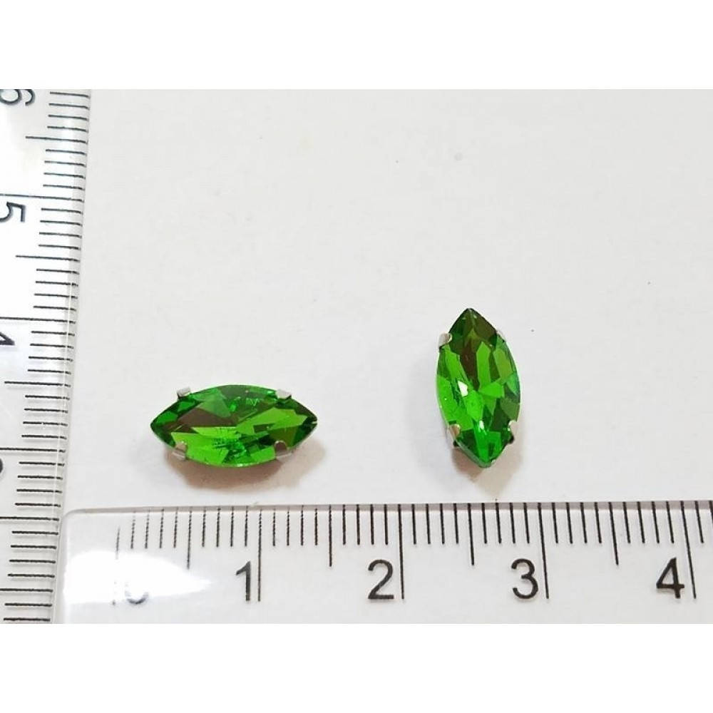 

Страз в цапах. Размер 6*12. (стекло). Цвет - зелёный