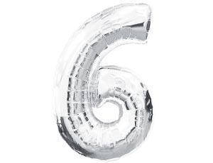 

Фольгована цифра "6" Срібло (100см) Flexmetal, Серебристый