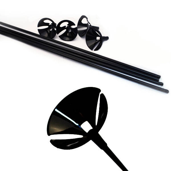 

Палочки для шаров, держатели для шаров черные 30 см, Черный