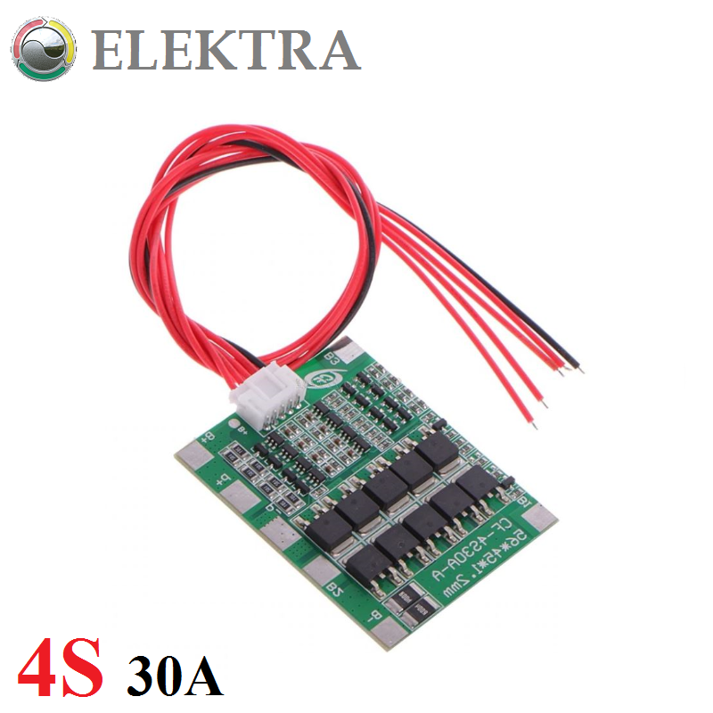 

BMS 4s 30А для аккумуляторов Li-ion (3,7V), контролер заряда/разряда с балансировкой.