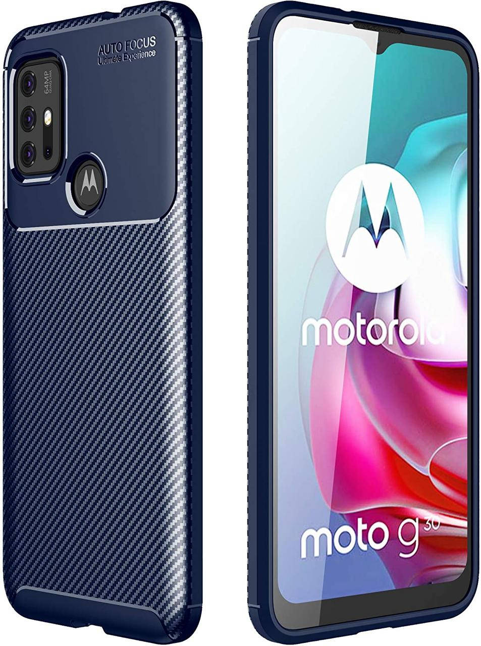 

Чехол Fiber для Motorola Moto G20 бампер противоударный Blue, Синий