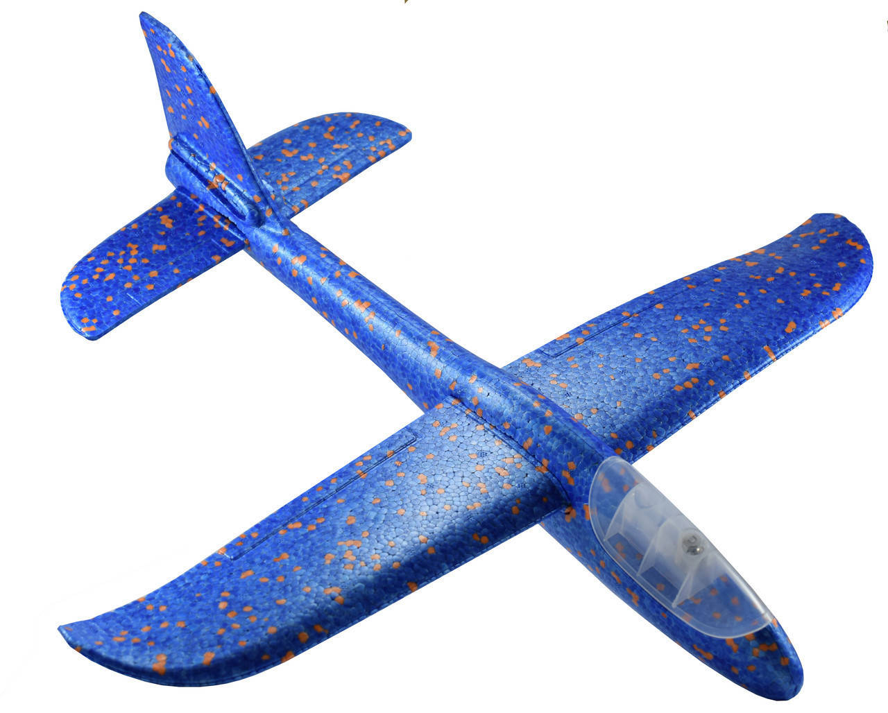 

Детская игрушка самолет, метательный планер, пенопластовый, (активация стуком), цвет - синий