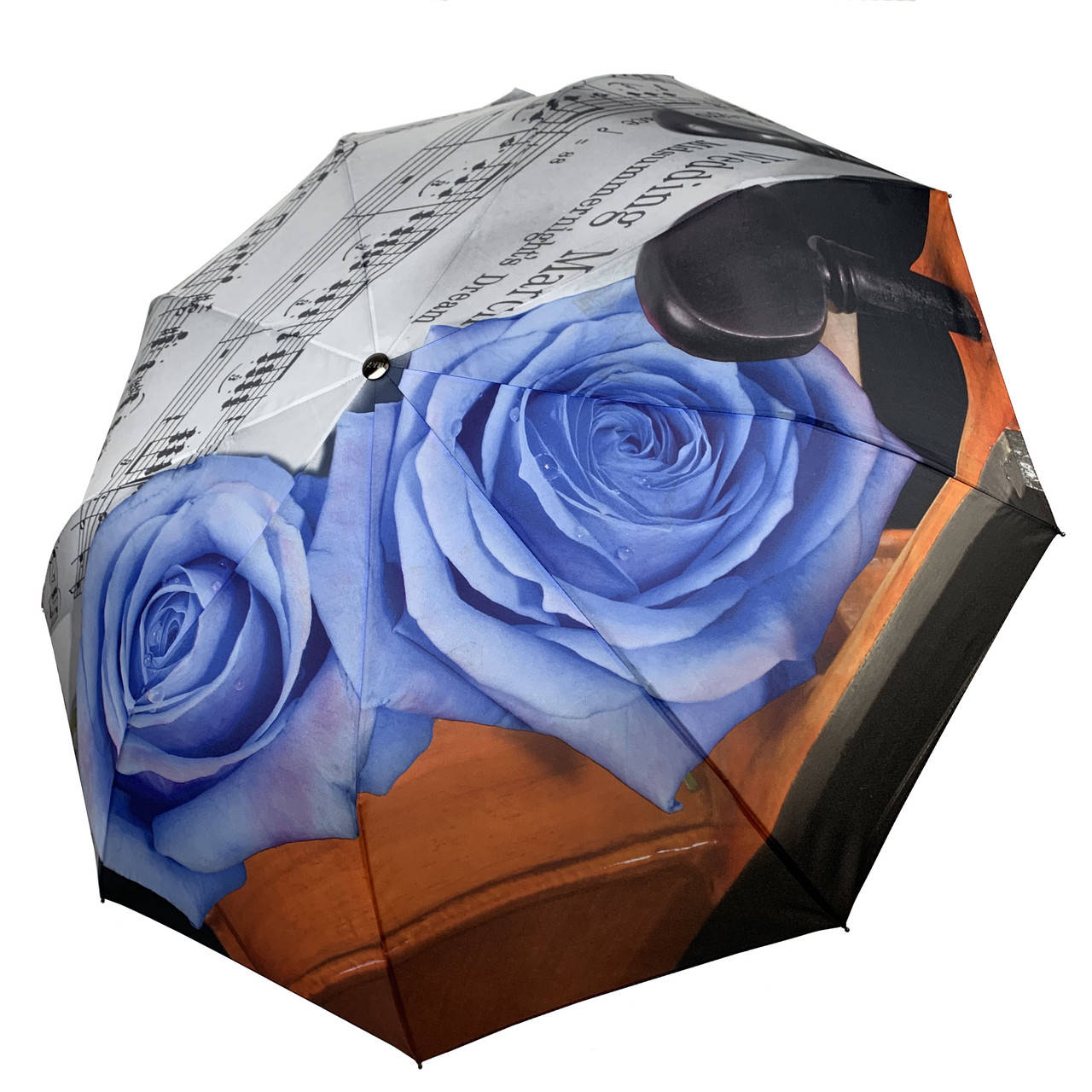 

Женский зонт-полуавтомат от Max, с принтом нот и цветков розы голубого цвета, 127-1, Голубой