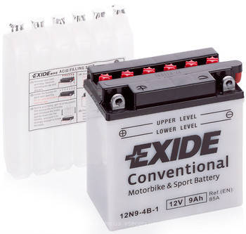 

Аккумулятор мото EXIDE 12 V 9 Ah 85 A (+/-) 135x75x139 мм (12N9-4B-1)