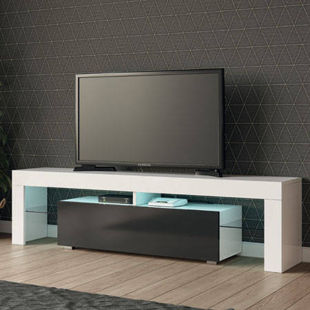 

Тумба под телевизор Моника Lascavo (белый мат \ черный лак)