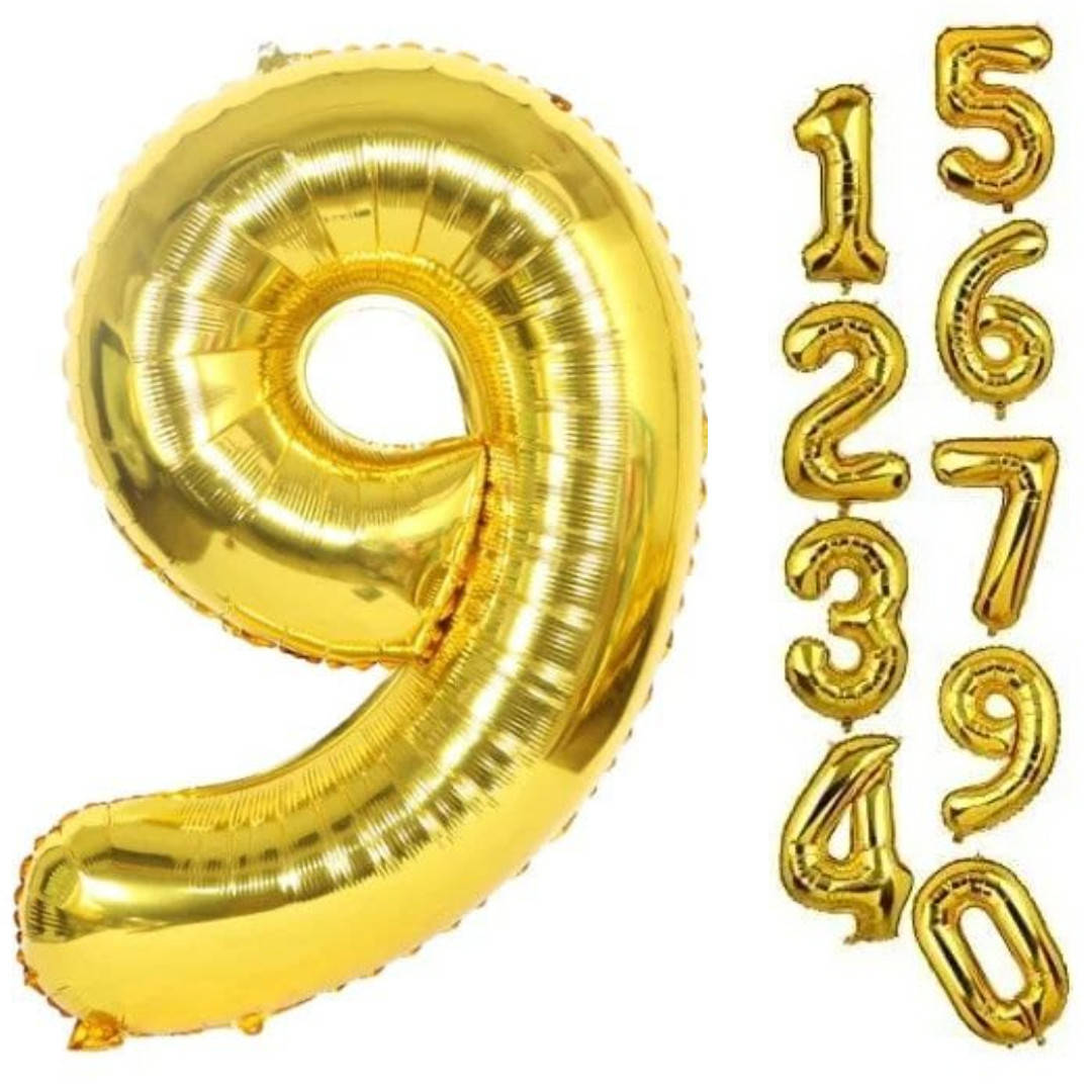 

Фольгированная цифра 9 размер 100см | Золото
