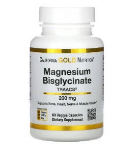 

Бисглицинат магния он же глицинат магния California Gold Nutrition 200 мг 60 капсул