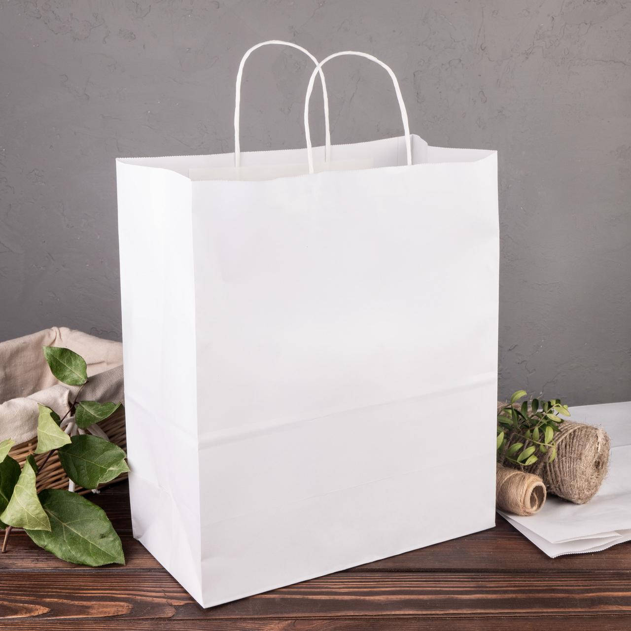 

Крафт пакет білий 300*150*350 мм, папір 100 г/м2, Белый