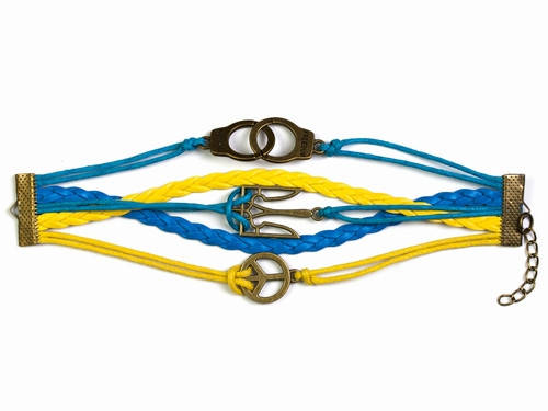 

Браслет на руку Флаг Украины с трезубцем