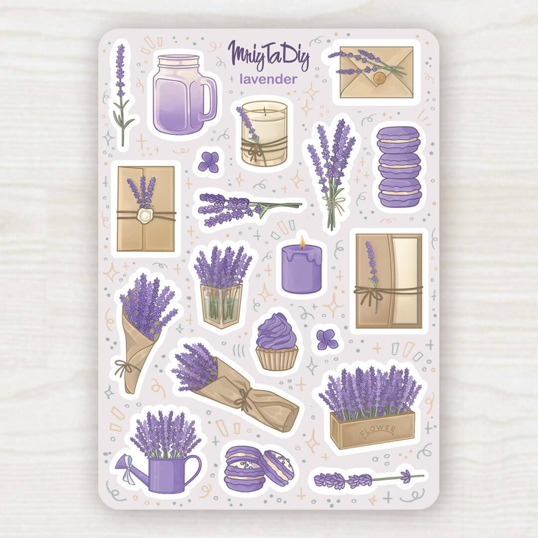 

Сет наклеек MriyTaDiy LAVENDER 10х15 см, Бежевый