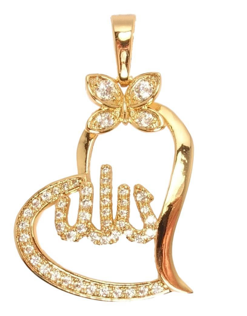 

Кулон Xuping Позолота 18K "Сердце с бабочкой надпись Аллах"