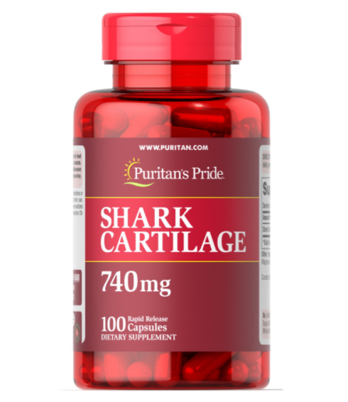 

Puritan's Pride, Акулий хрящ, Shark Cartilage 740 mg (100 капсул)