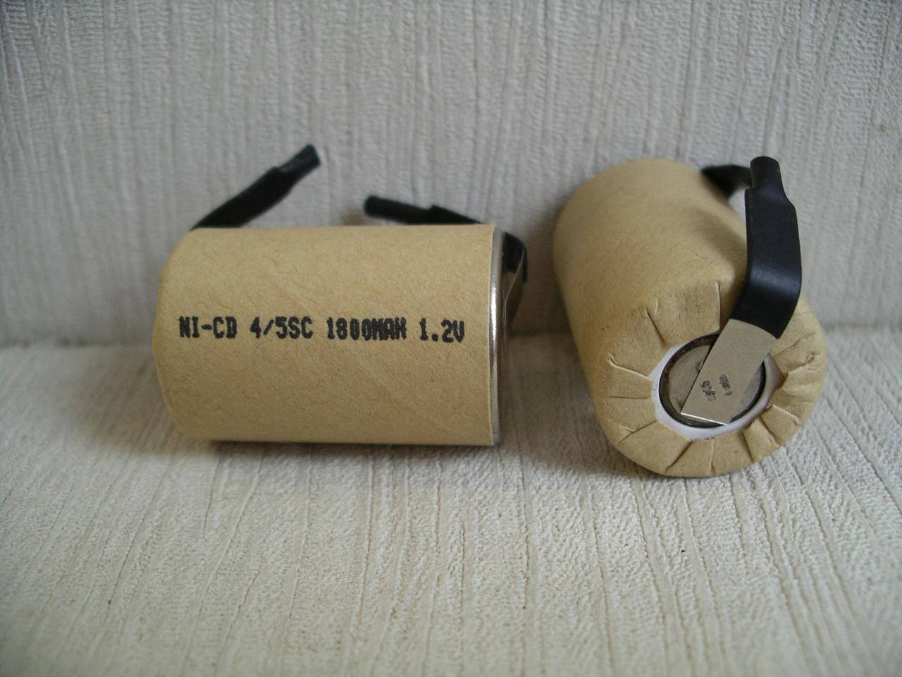 

Аккумулятор 4/5SC NiCd 1800mAh с выводами под пайку
