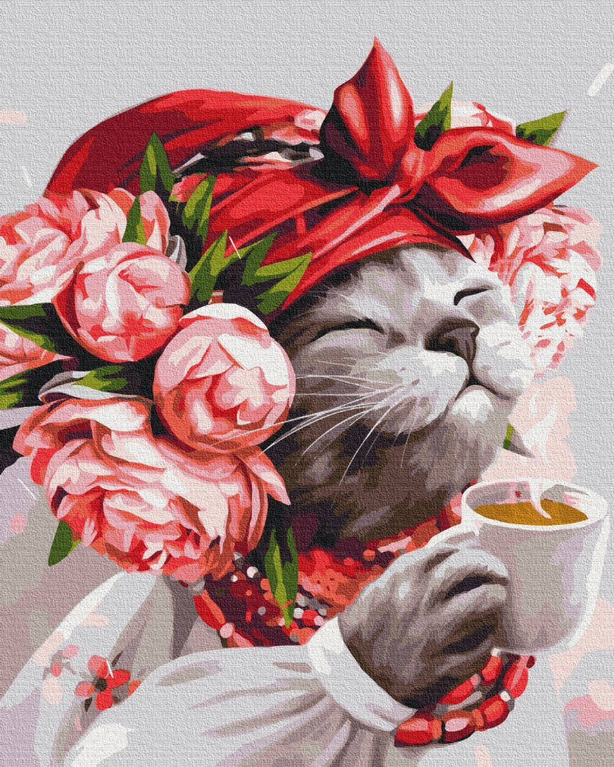 

Картина по номерам 40х50 на деревянном подрамнике "Кошка хозяйка ©marysha_art"